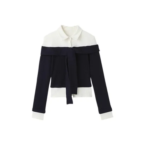 Aimilian Темно-синие и белые женские футболки T