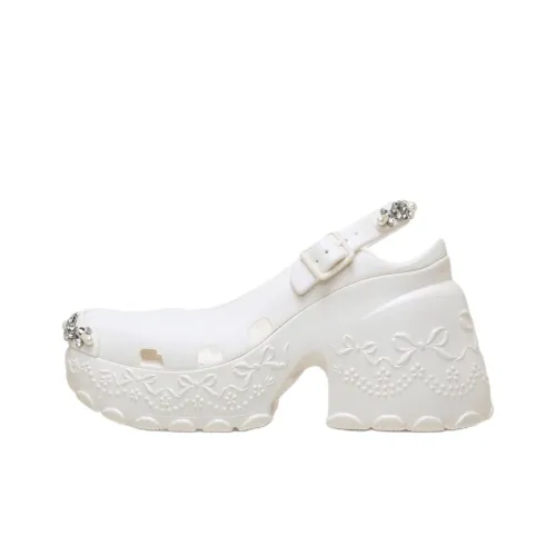 SIMONE ROCHA Crocs Коллаборация Грубый каблук Высокие каблуки Женские Белые