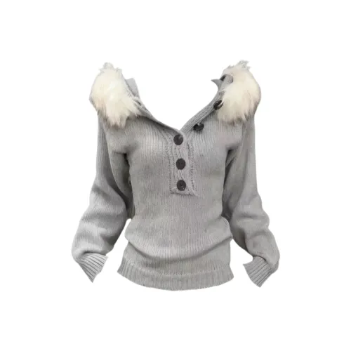 Wang Leshi Серый Женский Трикотаж