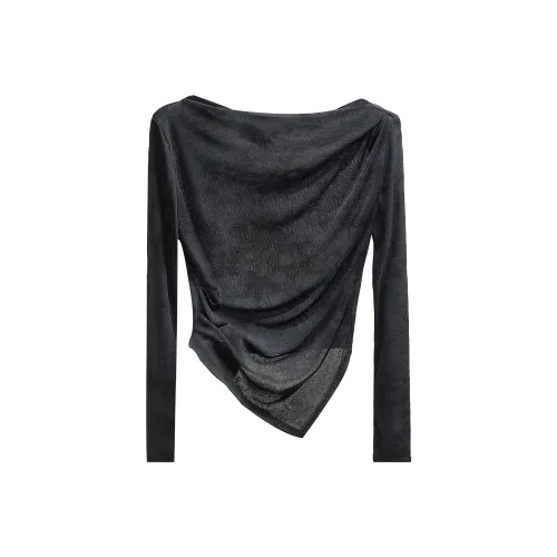 SIBAISHE Черный Серый Цвет Женские T-рубашки