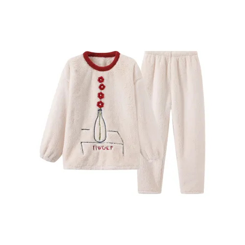 QIANSHENG Цветочный Вазочный Женские Пижамные Комплекты