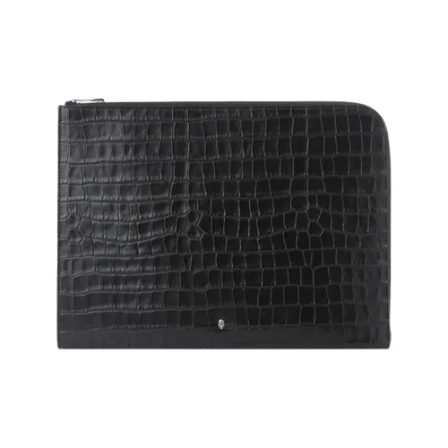 Alexander McQueen Клатч с узором крокодила унисекс черный