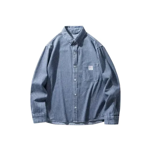 AMANDA BY Blue Men's Shirts AMANDA BY Синие Мужские Рубашки