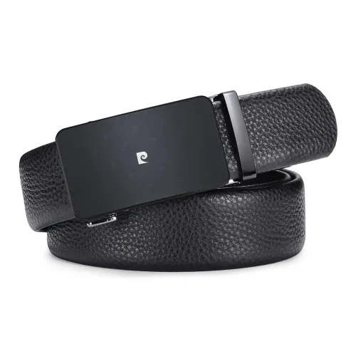 PIERRE CARDIN Телесная коровья кожа Мода Набор в подарочной коробке Ремень Мужской Черный 3,55CM