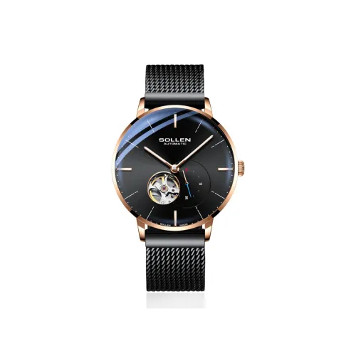 SOLLEN Механический механизм ремешок из нержавеющей стали мужские часы многоцветный циферблат
