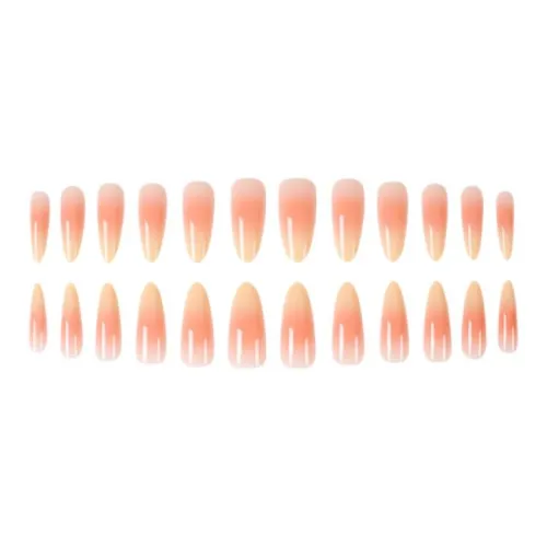 OUYUJI False Nail Овал MID Длина Телесный цвет Смужка Градиентный