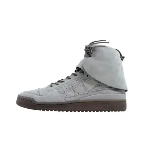 Adidas Originals Forum Hi Moc Амортизация Износостойкие Высокие Кроссовки для скейтбординга Унисекс Серые