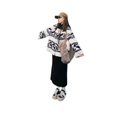 ZVJH Черный Белый Женские Бархатные Куртки