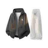 Темно-серый + белый, серый, K [с флисовой подкладкой, улучшенный]