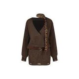 Кофейный (Шелковый шарф + Ремень)