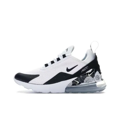 Nike Air Max 270 Амортизация Низкий Топ Повседневная Обувь Женская Черный Белый