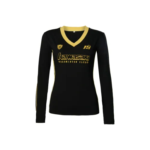 Kawasaki Small Waist Series Бадминтон Джерси Женские Черный Золотой