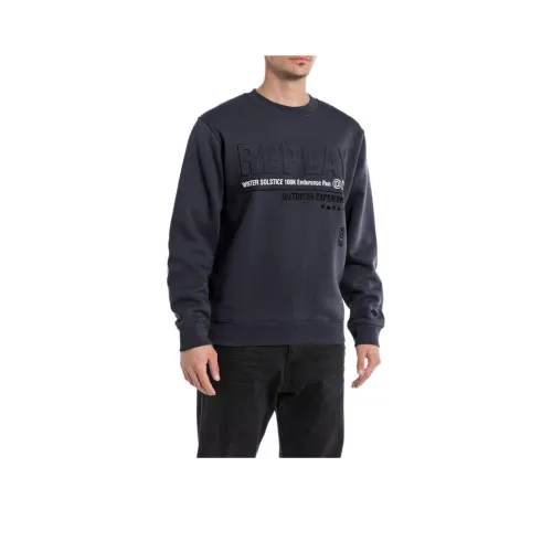 REPLAY Морской Синий Мужской Свитшот