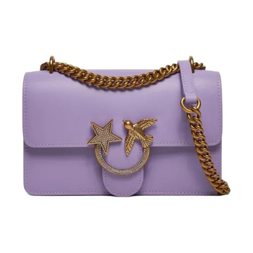 PINKO Love Series Кожа Плечевая сумка Женская Фиолетовая