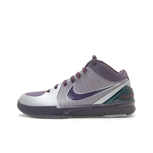 Nike Zoom Kobe 4 CHAOS Joker Нелипкий Легкий MID Топ Баскетбольные кроссовки для игры Мужской Металлический серебристый
