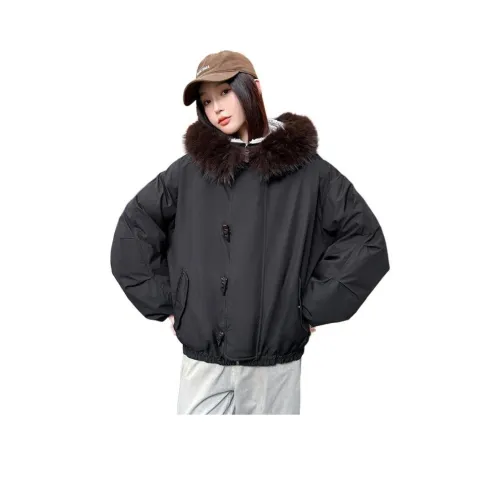 GUOZHEN Черный Женский пуховик