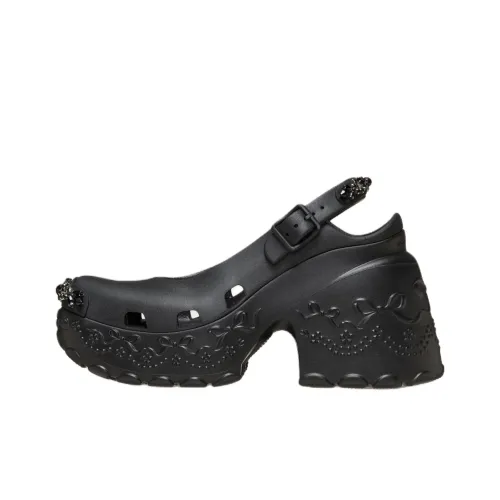SIMONE ROCHA Crocs Коллаборация Грубый каблук Высокие каблуки Женские Черный