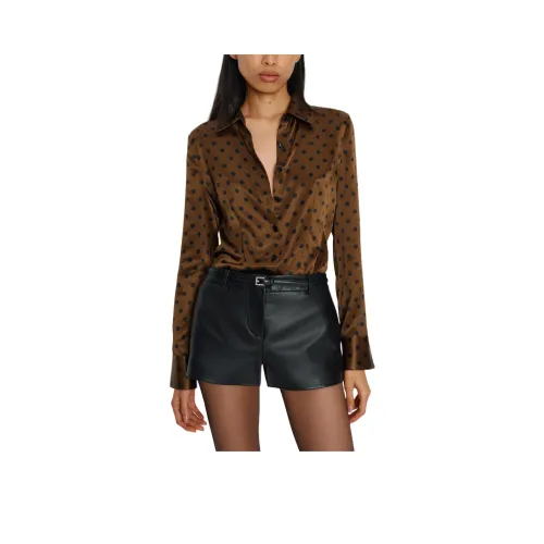 Reformation Raya Облегающая Рубашка из Шелка Женская