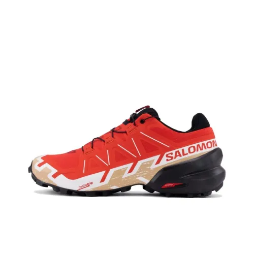 SALOMON Speedcross 6 Противоскользящий Устойчивый к истиранию Низкий Топ Уличная обувь Мужская Красный Черный Желтый