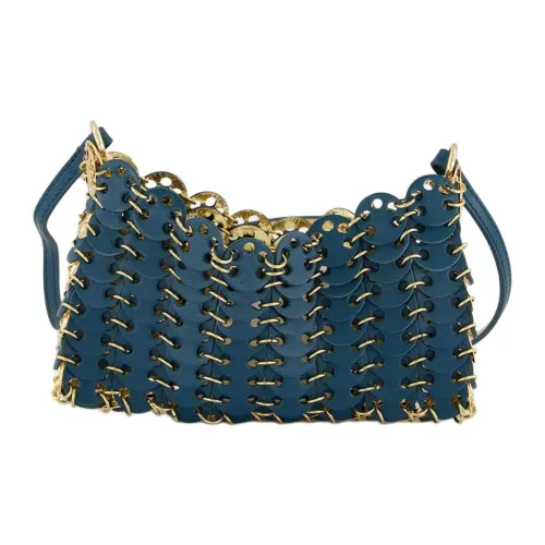 Paco Rabanne Телячья кожа Сумка через плечо Женская Синяя Зеленая