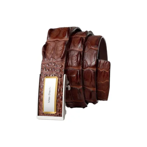 VITAS GLAJOFU Импортный Singapore Крокодил Кость Кожаные ремни Мужской 3,8 см