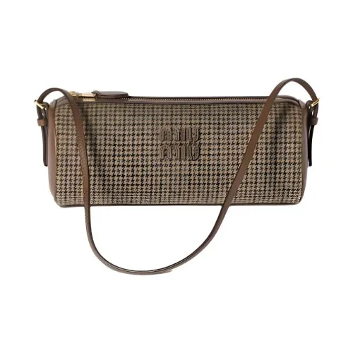 MIU MIU Шерсть Сумка через плечо Стандартная Женская Темно-коричневая