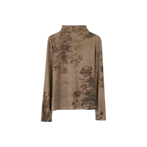 Cypress House Темный кофейный цветочный женский T-рубашки