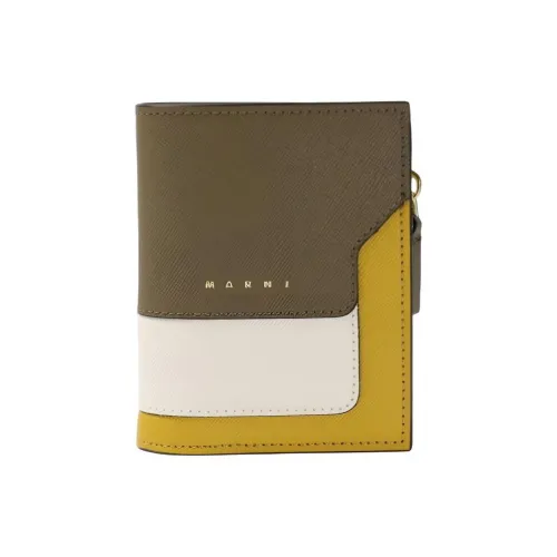 MARNI Кожа Кошелек Мини Женский Коричневый Кремовый