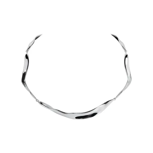 Retro Chic Белое золото с покрытием медное ожерелье "Водная волна" женское