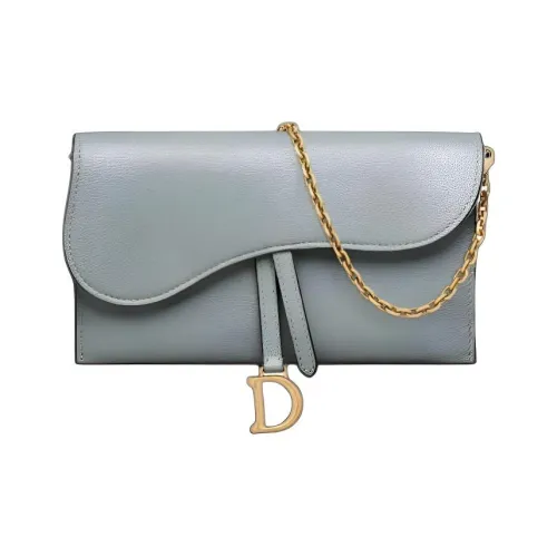 DIOR Сумка через плечо из козьей кожи женская серебряная серая