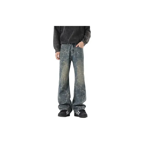 ZENGZHI Джинсы Свободный крой Буткат Унисекс