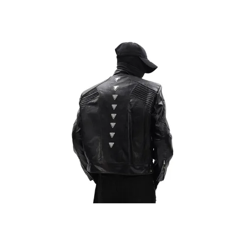 UNA RETA Черный Унисекс Кожаные куртки