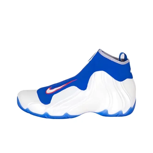 Nike Air Flightposite Knicks MID Топ Винтажные баскетбольные кроссовки Унисекс Белый Синий 2014