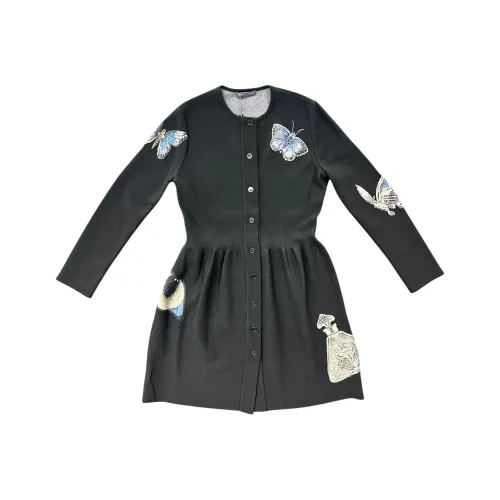 Alexander McQueen Длинное платье с длинными рукавами женское