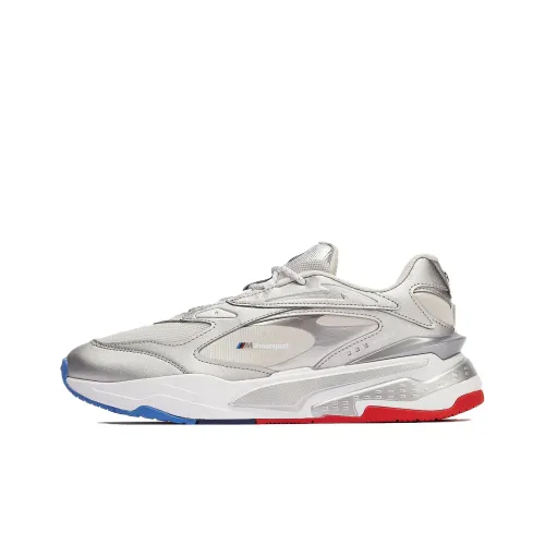 PUMA BMW M Motorsport RS Fast Кроссовки Низкие Повседневная обувь Мужская Серебряная Белая