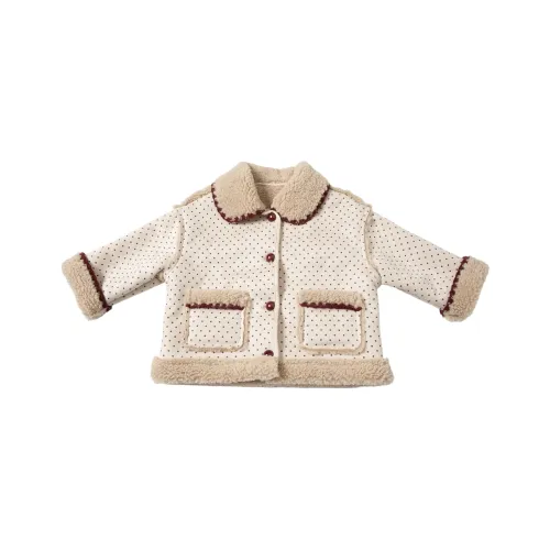 RHOBESAM Бобовый Красный Точка С флисовой подкладкой Пальто Цвет изображения Предшкольные Куртки