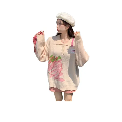 MDEHT Single Polo Sweater Women's Knitted MDEHT Single Polo Свитер Женские Трикотаж