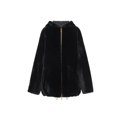 PRADA FW23 Velvet Feel Пальто Женское Черное