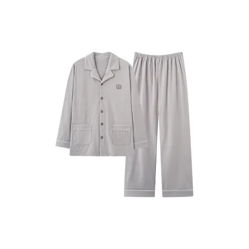 WANANNI Light Gray Men's Pajama Sets WANANNI Светло-серый мужской пижамный комплект