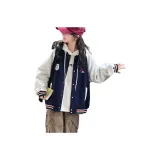 Темно-синий синий утепленный пальто