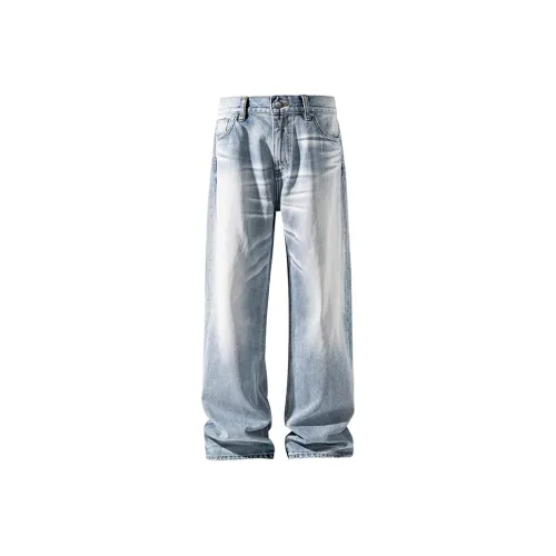 GANGZAI Blue Unisex Jeans GANGZAI Синий Унисекс Джинсы