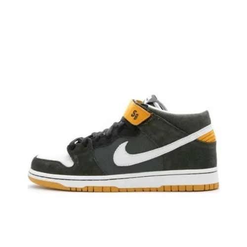 Nike Dunk SB Амортизация Износостойкий MID Топ Скейтборд Кроссовки Мужские Белый Черный Желтый