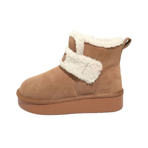 KFT Термический Увеличивающий Высоту Устойчивый к Износу Противоскользящий Короткие Снежные Ботинки Женские CAMEL