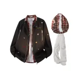 Чёрные + Светло-серые штаны + Красная рубашка