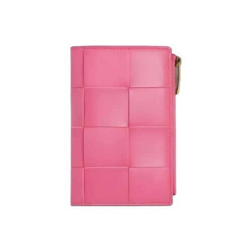 Bottega Veneta Cassette Sheepskin Wallet Medium Women's Pink