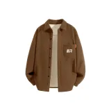 [Heavyweight Флис с подкладкой] Кофейный (Логотип на груди с наклонным повествованием)