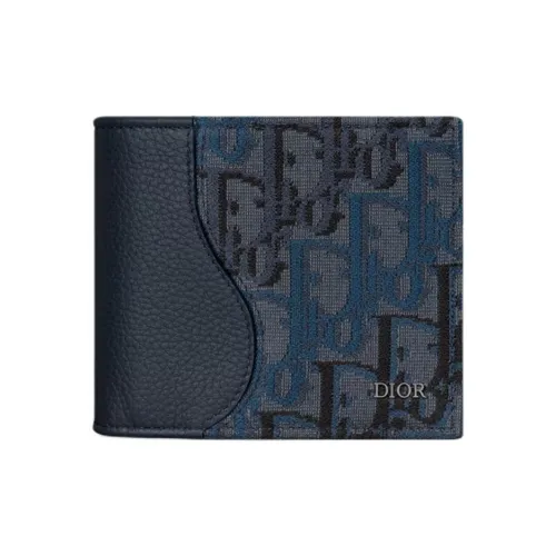 DIOR Saddle Телячья кожа Кошелек Унисекс Синий
