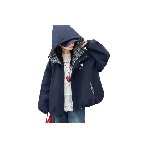 Smileyworld Темно-синий с флисовой подкладкой пальто школьный возраст топы