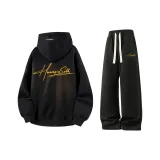 Комплект одежды [Черный (Желтый) Свитшот + Черные (Желтые) Штаны]