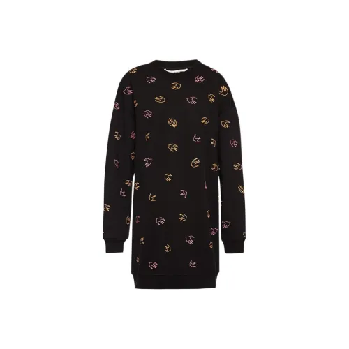 McQ Alexander McQueen Черные Женские Длинные Платья с Длинными Рукавами